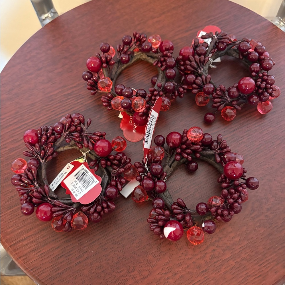 Kohl's Red Berry Decorative Napkin Rings
